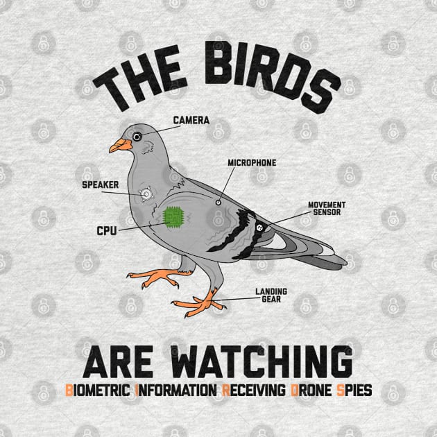 The Birds Are Watching Drone Conspiracy Funny Government by alexwestshop